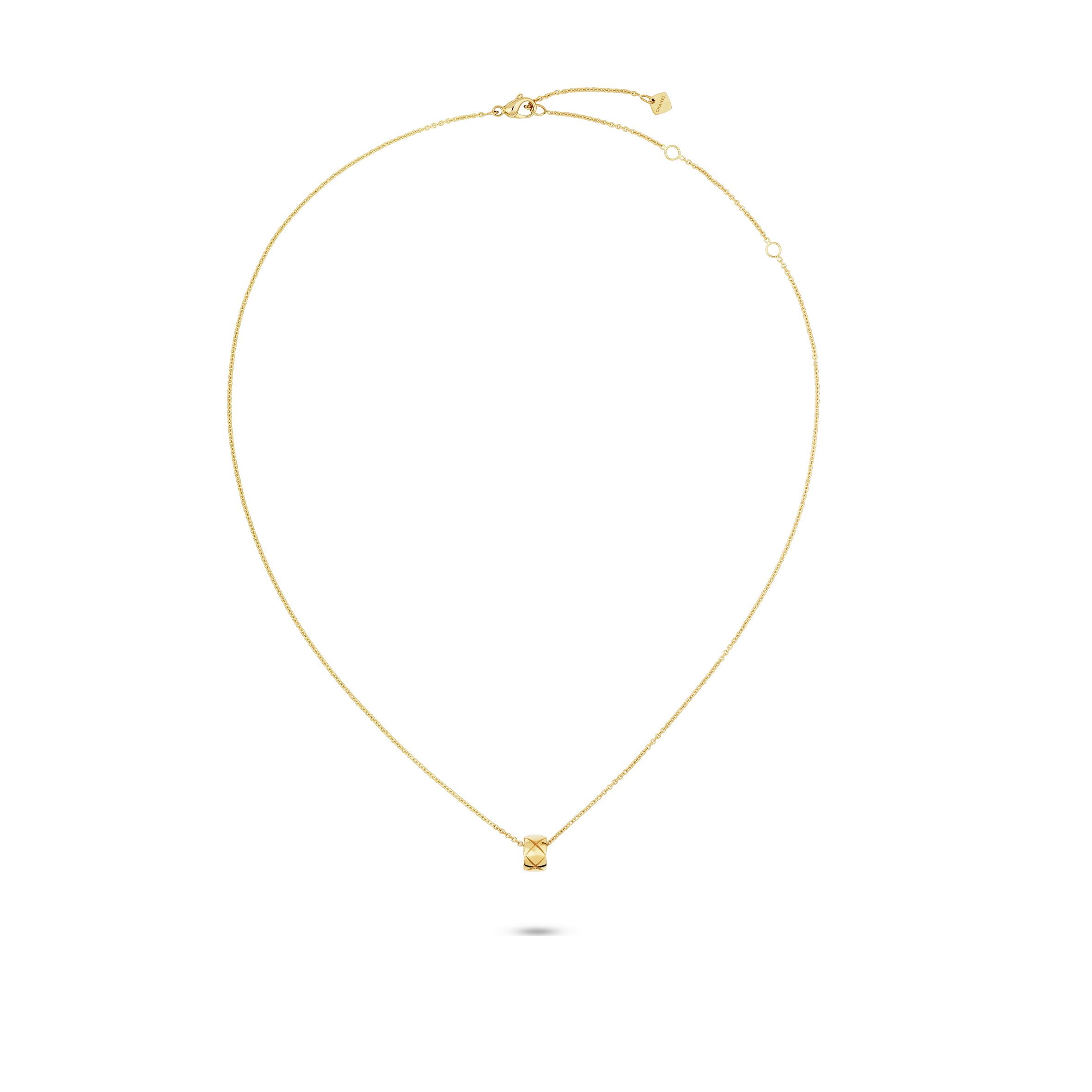 CHANEL COCO CRUSH NECKLACEQUILTED MOTIF, 18K YELLOW GOLD J12305